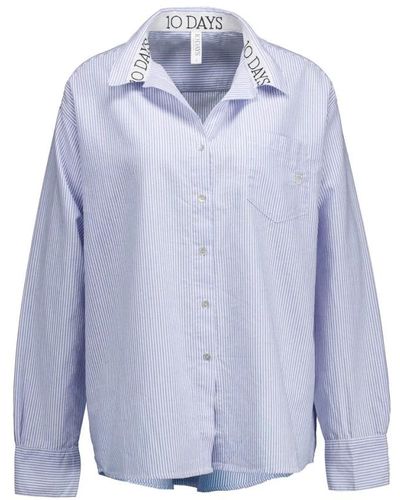 10Days Gestreifte bluse mit lockerer passform - Blau
