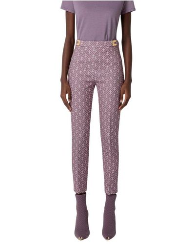 Elisabetta Franchi Cropped Trousers - Purple