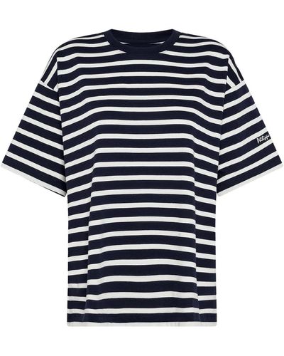 Philippe Model Camiseta de algodón a rayas de estilo francés - Azul