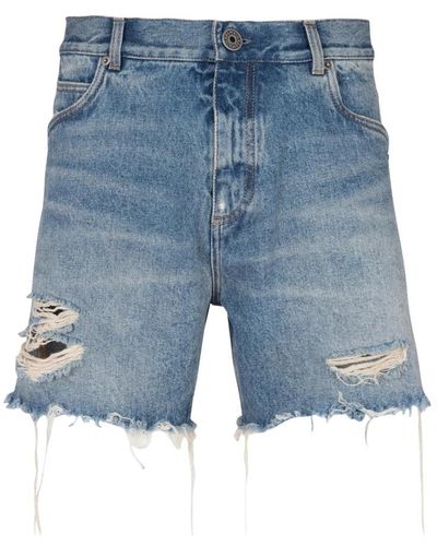 Balmain Shorts unisex in denim vintage - Blu