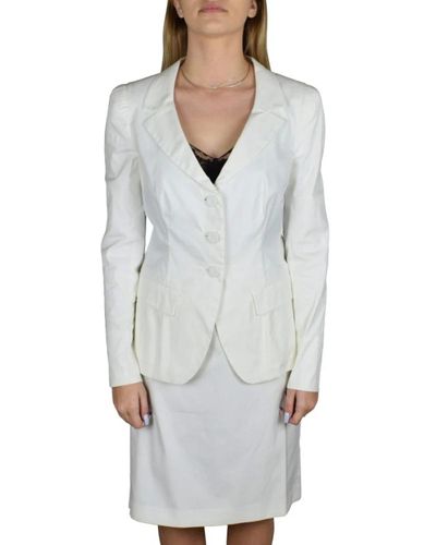 Prada Luxuriöser weißer anzug mit jacke und schlitzrock - Grau