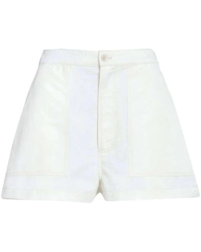 Marni Shorts a vita alta ricamati - Bianco