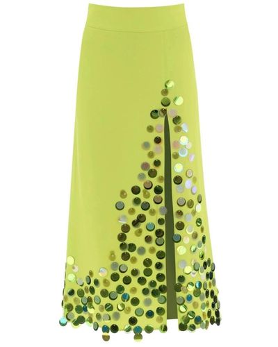 Art Dealer Midi skirt with maxi sequins - Verde