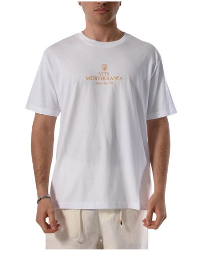 The Silted Company Locker geschnittenes baumwoll-t-shirt - Weiß