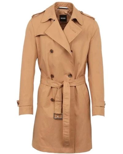 BOSS Trench Coats - Brown