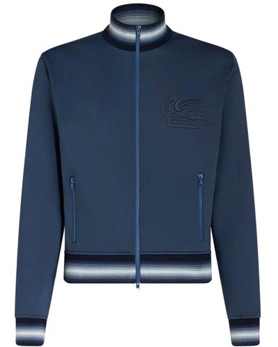 Etro Regular zip hoodie mit logo - Blau
