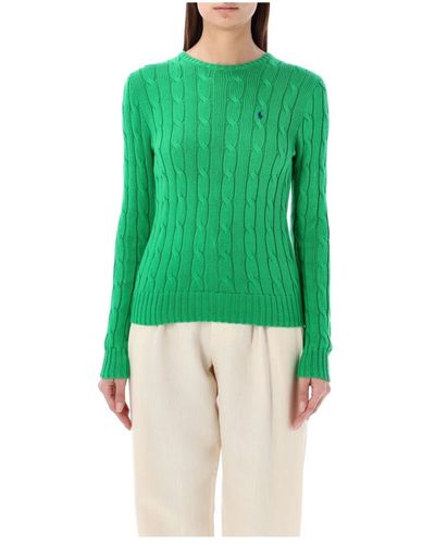 Ralph Lauren Preppy maglione verde a trecce