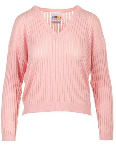 Crush V-Neck Knitwear - Pink