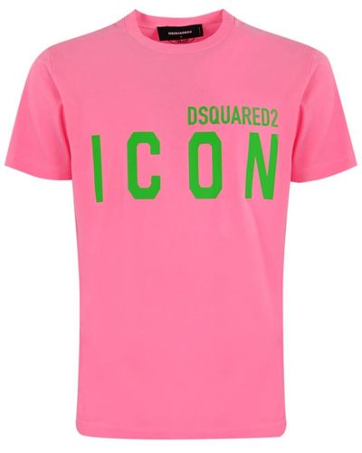 DSquared² T-shirt aus baumwolle mit logo - Pink