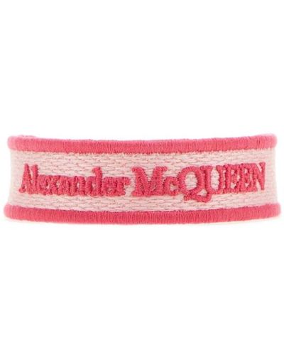 Alexander McQueen Besticktes stoffarmband - Pink