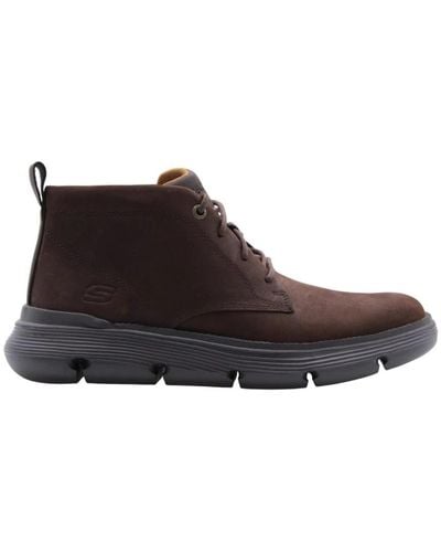 Skechers Lace-Up Boots - Brown