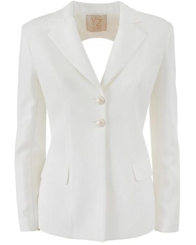 Yes-Zee Bianco blazer giacca set donna