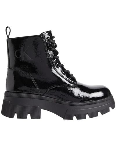 Calvin Klein Chunky combat laceup boot - Negro