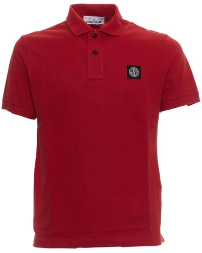 Stone Island Polo Shirts - Red