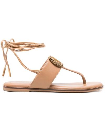 Twin Set Shoes > sandals > flat sandals - Marron