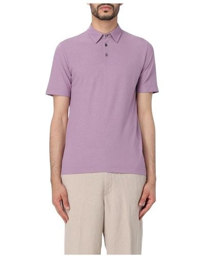 Zanone Polo Shirts - Purple