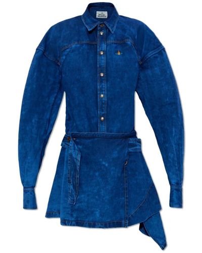 Vivienne Westwood Megha hemdblusenkleid - Blau