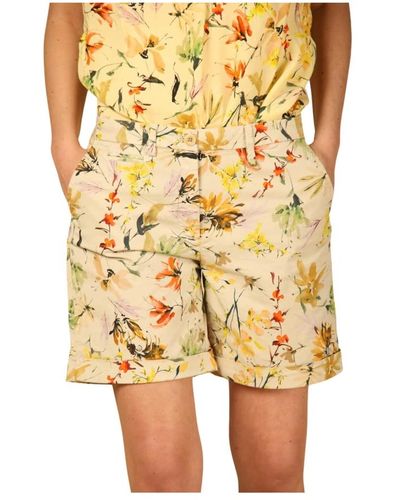 Mason's Blumige chino bermuda shorts curvy fit - Gelb