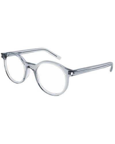 Saint Laurent Montura de gafas gris transparente - Metálico