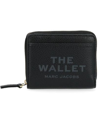 Marc Jacobs Schwarzes leder mini compact wallet
