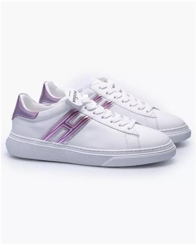 Hogan Baskets in pelle bianche con h e tacco a contrasto - collection chaussures femme - Viola