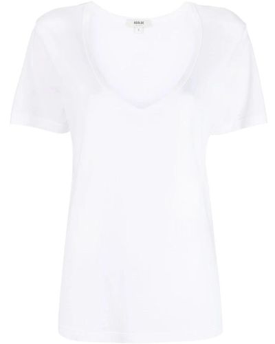 Agolde Magliette bianca con scollo a v - Bianco