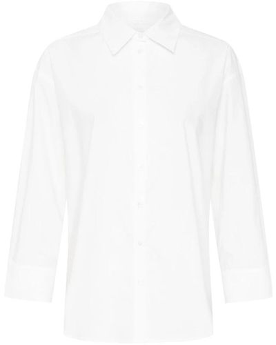 Part Two Einfaches weißes hemd mit langen ärmeln