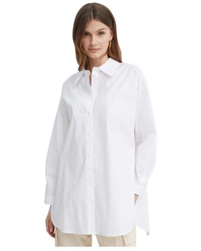 Twin Set Camicia oversize in popeline - Bianco