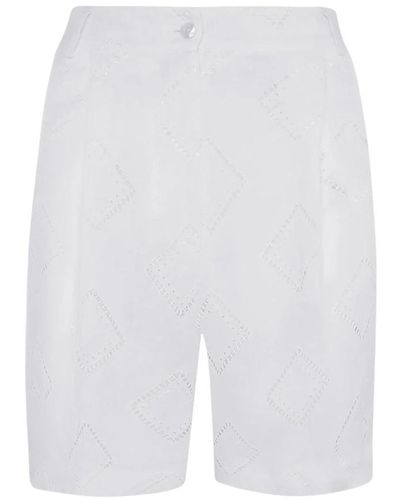 Kiton Elegante leinen-bermuda-shorts - Weiß