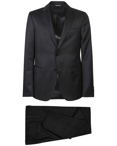 ZEGNA Single Breasted Suits - Black