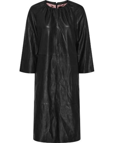Btfcph Vestido de cuero negro - diseño elegante