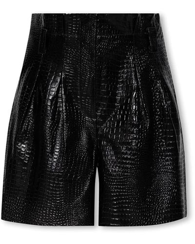 Notes Du Nord Horizon Leder-Shorts - Schwarz