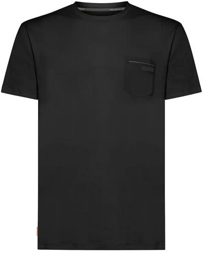 Rrd T-shirt monocroma nera con taschino surflex® - Nero