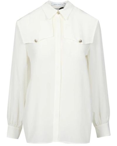 SIMONA CORSELLINI Camicia bianca con colletto a bottone - Bianco