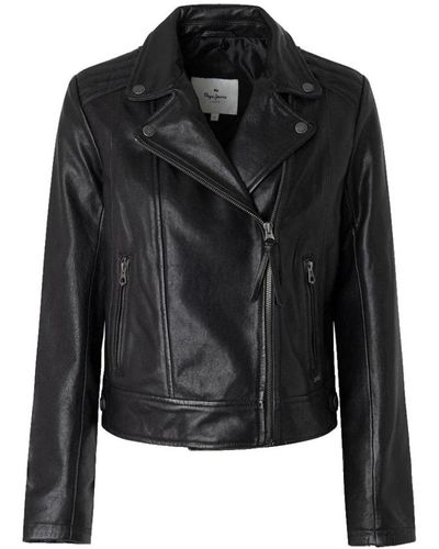 Pepe Jeans Leather Jackets - Black