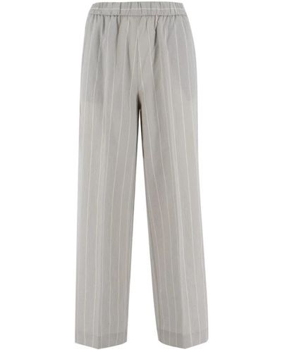 Le Tricot Perugia Straight Trousers - Grey