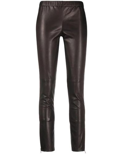 P.A.R.O.S.H. Leather Trousers - Grey