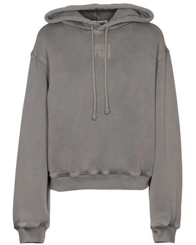 Alexander Wang Terry hoodie mit puff paint logo - Grau