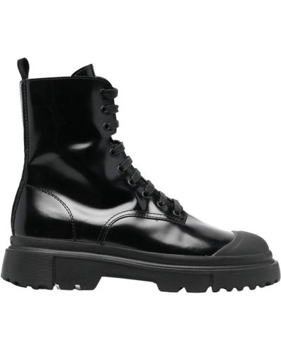 Hogan Lace-Up Boots - Black