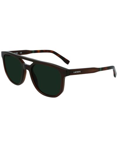 Lacoste Braune dunkelgrüne sonnenbrille - Schwarz