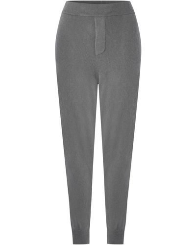 DSquared² Graue gestrickte cashmere joggers track pants