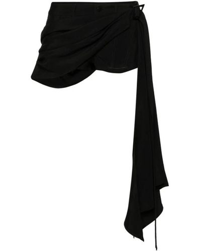 Mugler Nero lana misto sciarpa dettaglio cintura