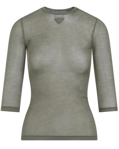Prada Long Sleeve Tops - Grey