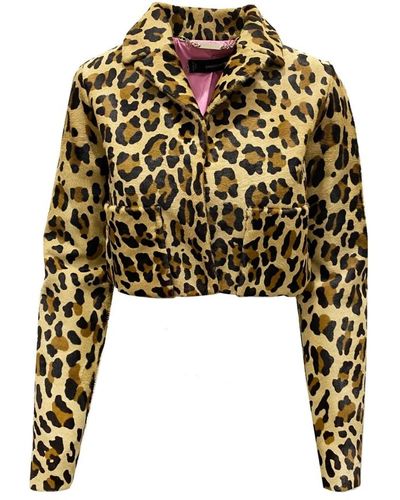 DSquared² Leopard cropped jacket - Schwarz