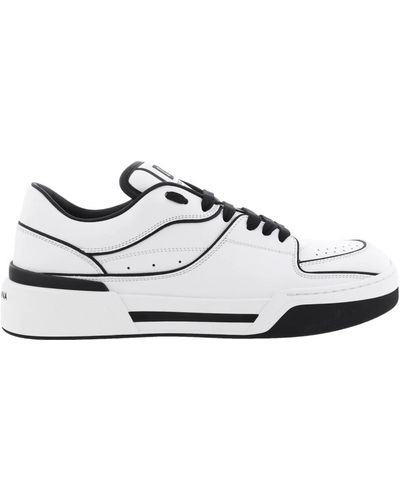 Dolce & Gabbana Sneakers nappa nere e bianche - Bianco