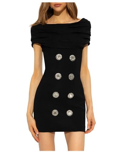 Balmain Kleid mit gerafftem ausschnitt - Schwarz
