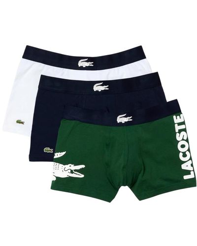 Lacoste Boxershorts -trunks aus stretch-baumwolle im 3er-pack - Grün