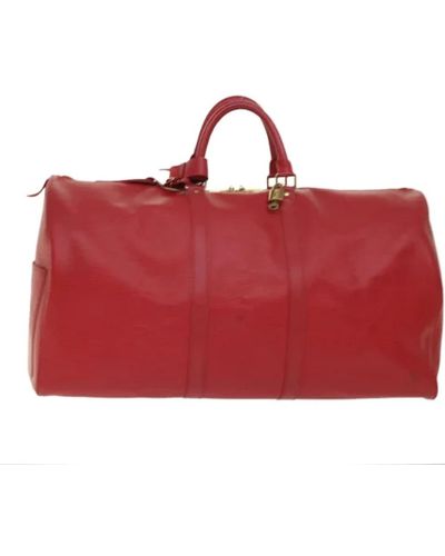 Louis Vuitton Louis vuitton keepall in pelle rossa usata - Rosso