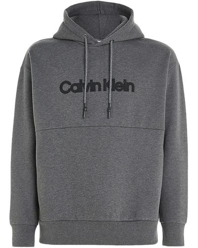 Calvin Klein Felpa con cappuccio ricamata dark grey heather - Grigio