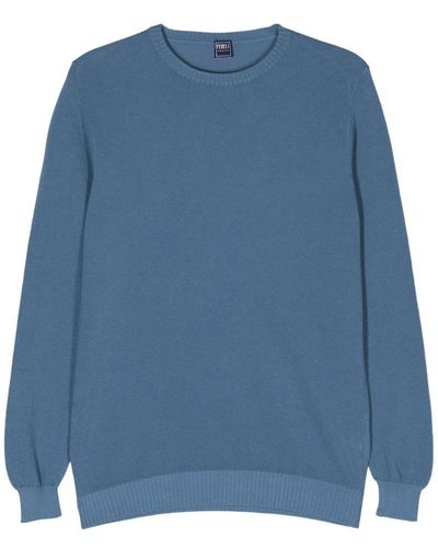 Fedeli Round-Neck Knitwear - Blue